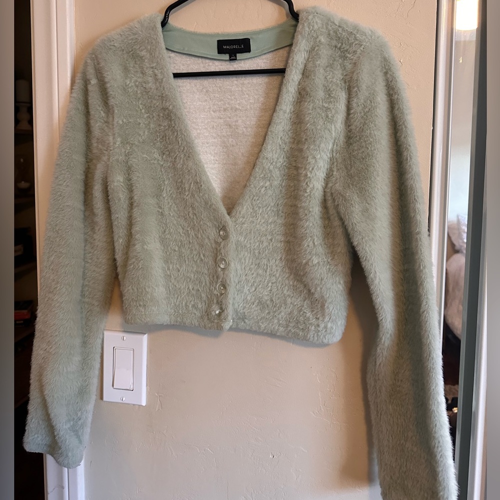 Mint green Majorelle long sleeve crop top